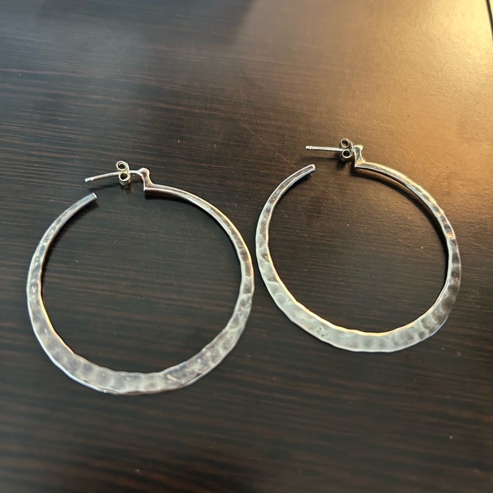 Silpada stamped hoop earrings